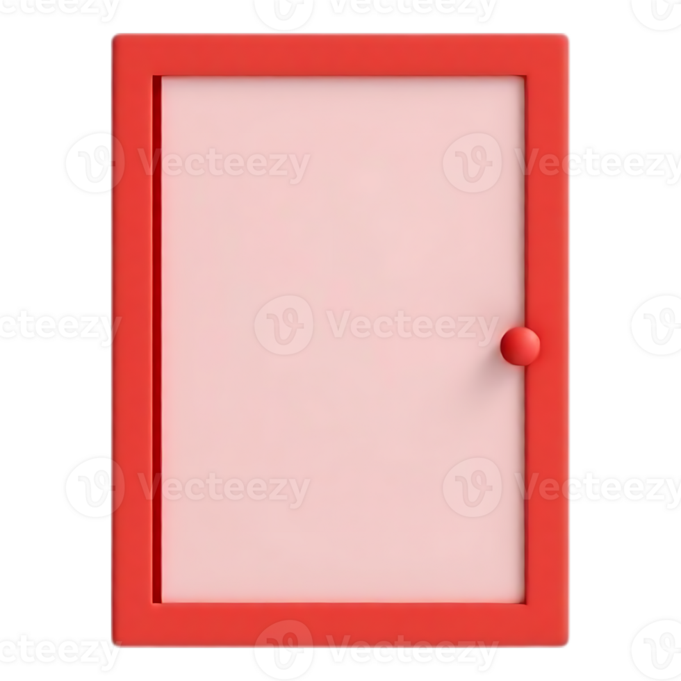 Red Door Minimalist 3D Cartoon Style png