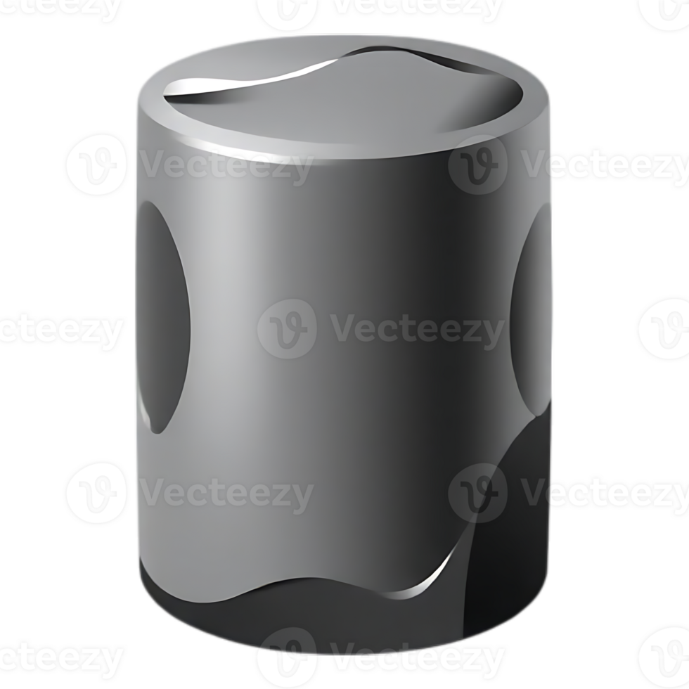 Metallic Cylinder with Inset Design png