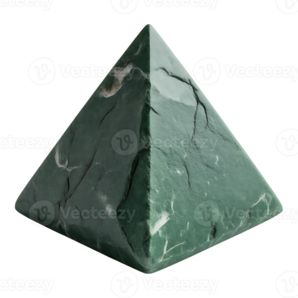 Green Stone Pyramid with Cracks - Geological Formation png
