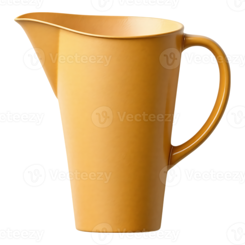 Elegant Orange Pitcher with Handle and Spout for Beverages png