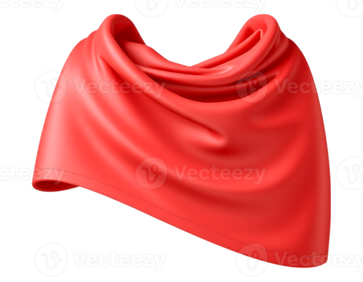 Red Cloth Cape Isolated on Transparent Background png