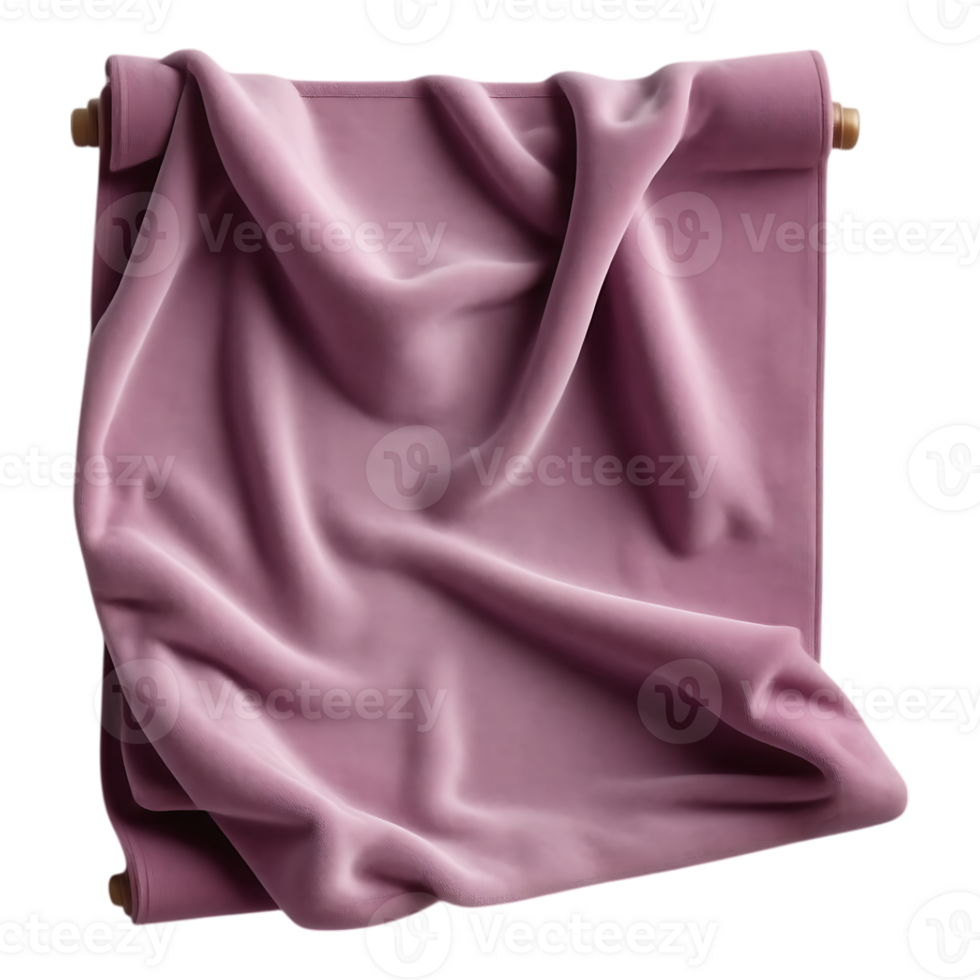 Elegant Rolled Fabric Display with Soft Drapes png