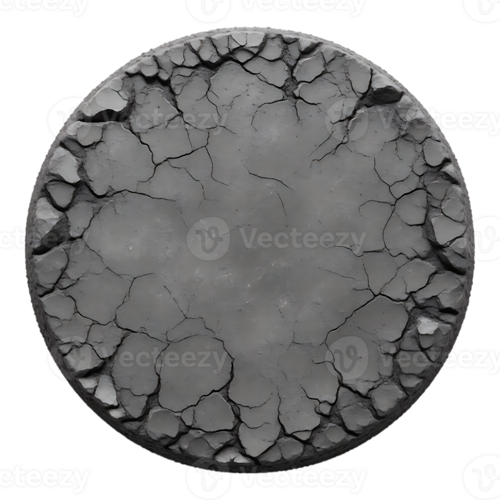 Cracked Earth Texture A Circular Fragment on Transparent Background png