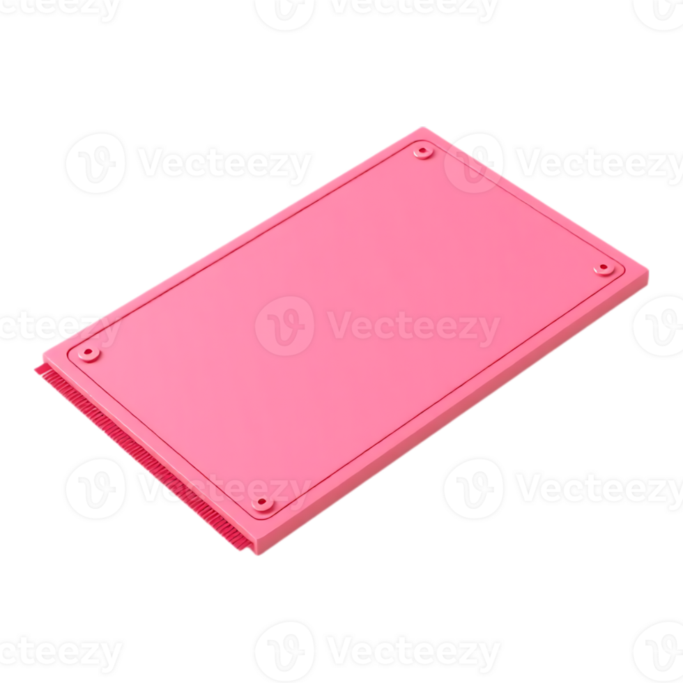 Pink Rectangular Plate with Screws png