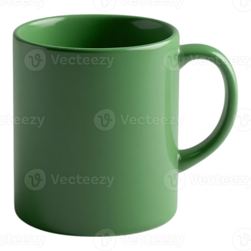 Green Ceramic Mug with Handle png