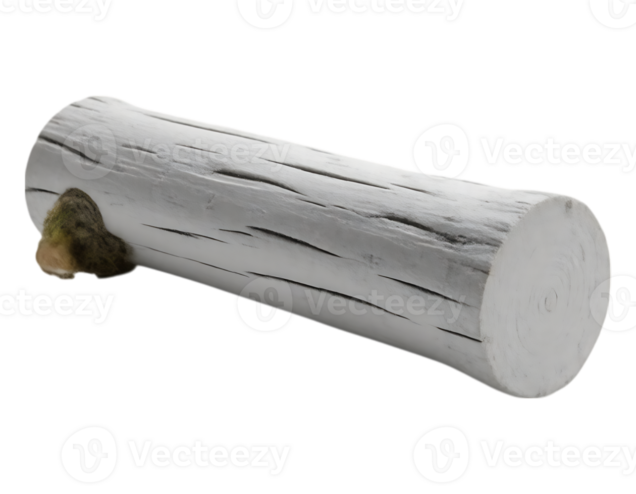 White Log Bench with Bark Texture png