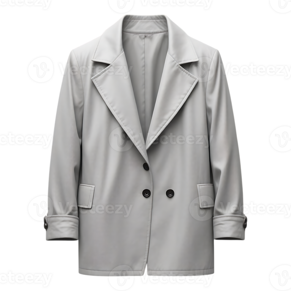 A light grey trench coat with buttons png