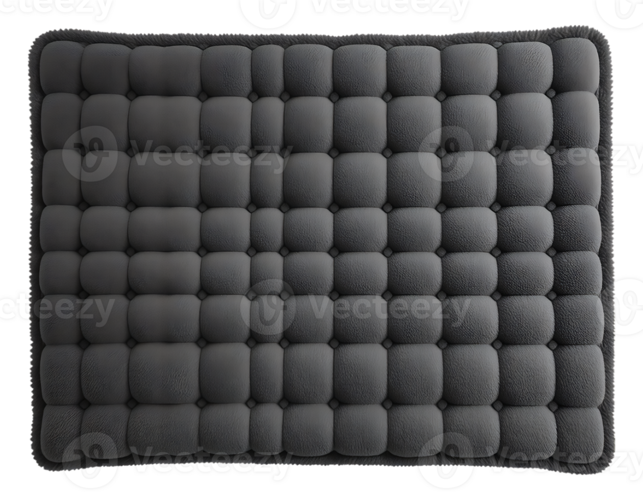 Dark Gray Tufted Cushion with Square Design png