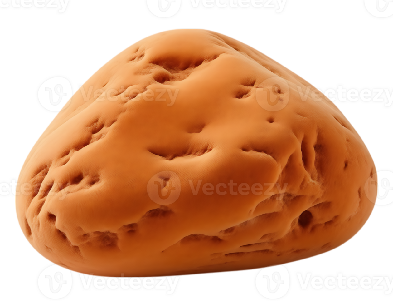 Orange stone with holes and textured surface png