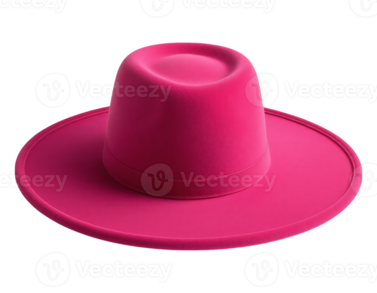 Stylish Pink Fedora Hat on Transparent Background png