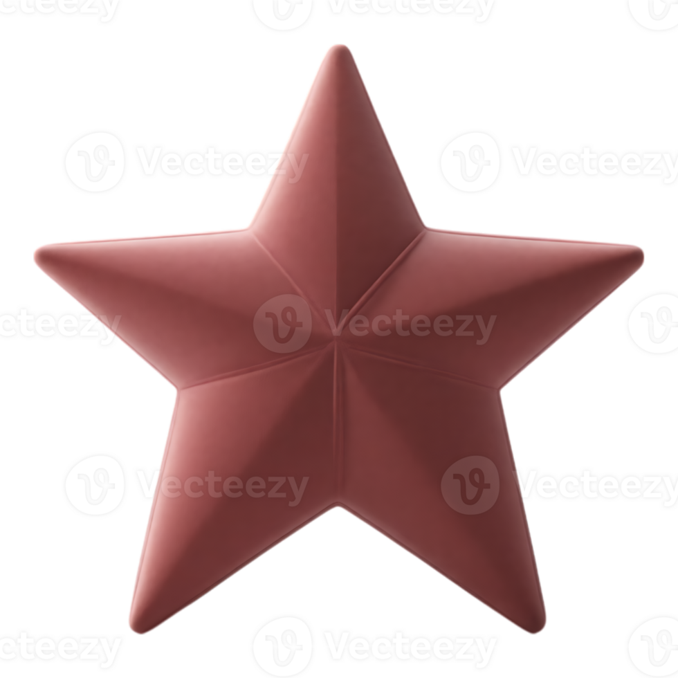 Burgundy Five-Pointed Star with Transparent Background png