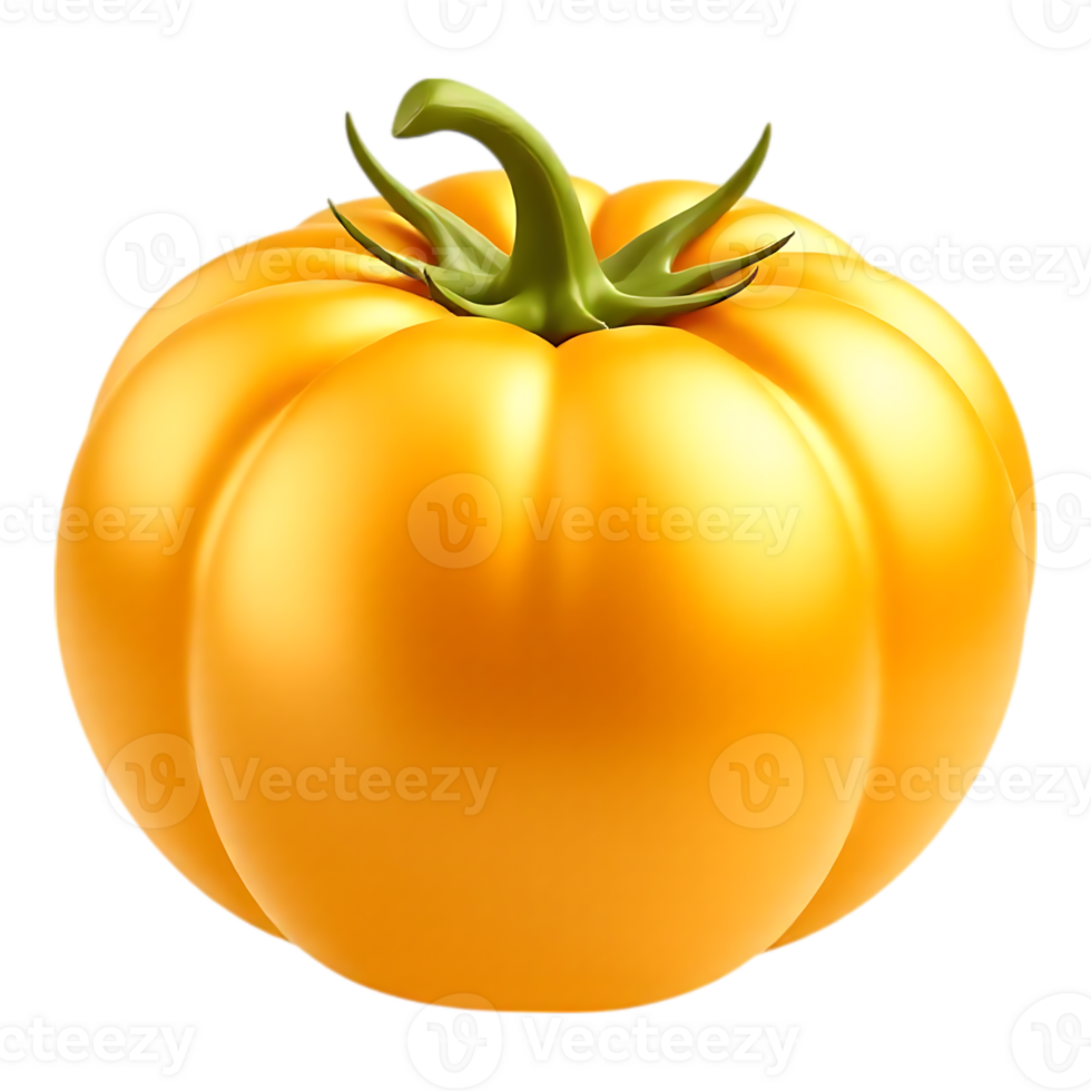 Golden Pumpkin A Festive and Realistic Render on Transparent Background png