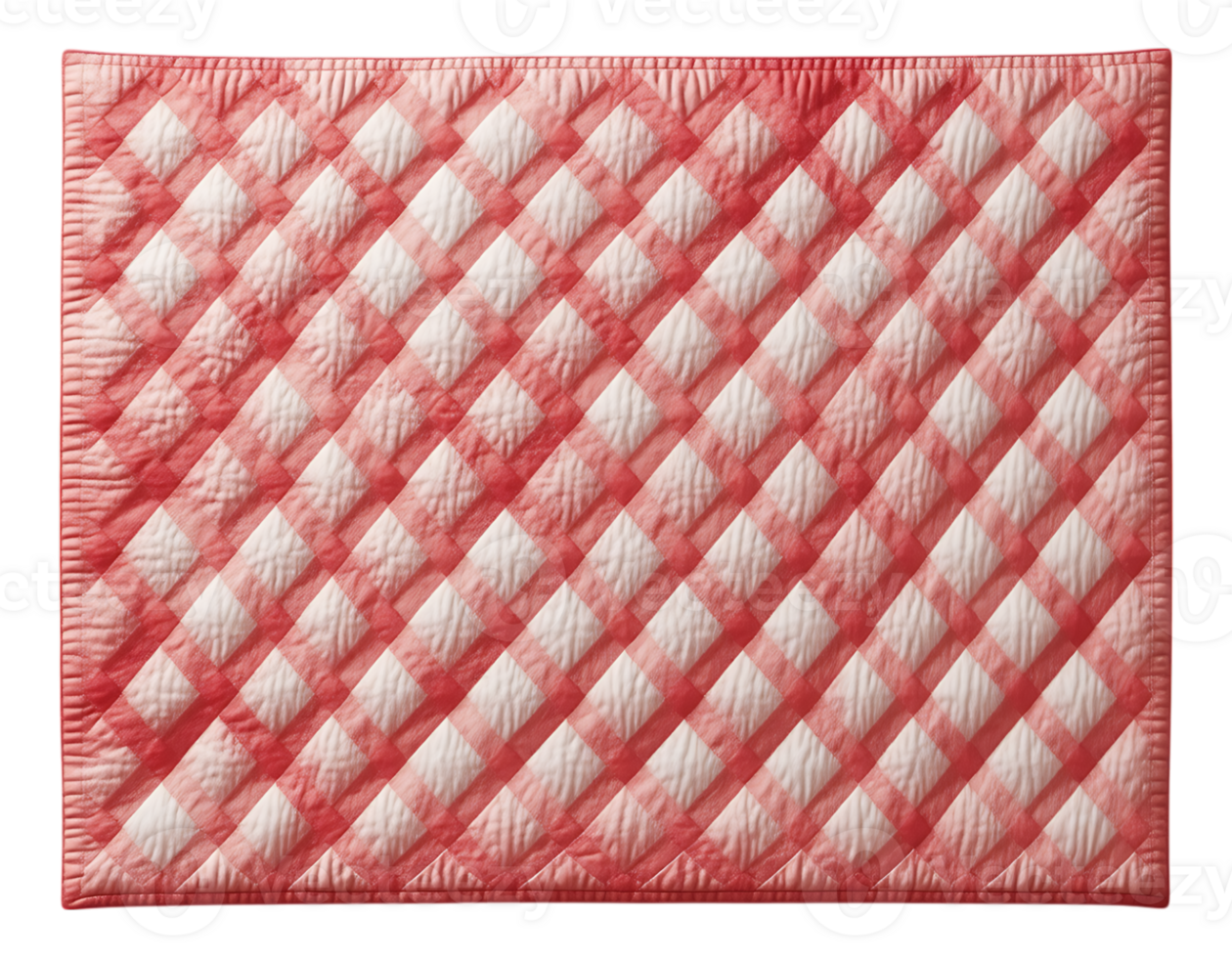 Red and White Gingham Quilted Mat png