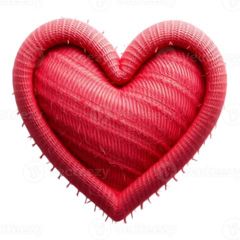 Textured 3D Heart with Woven Effect png