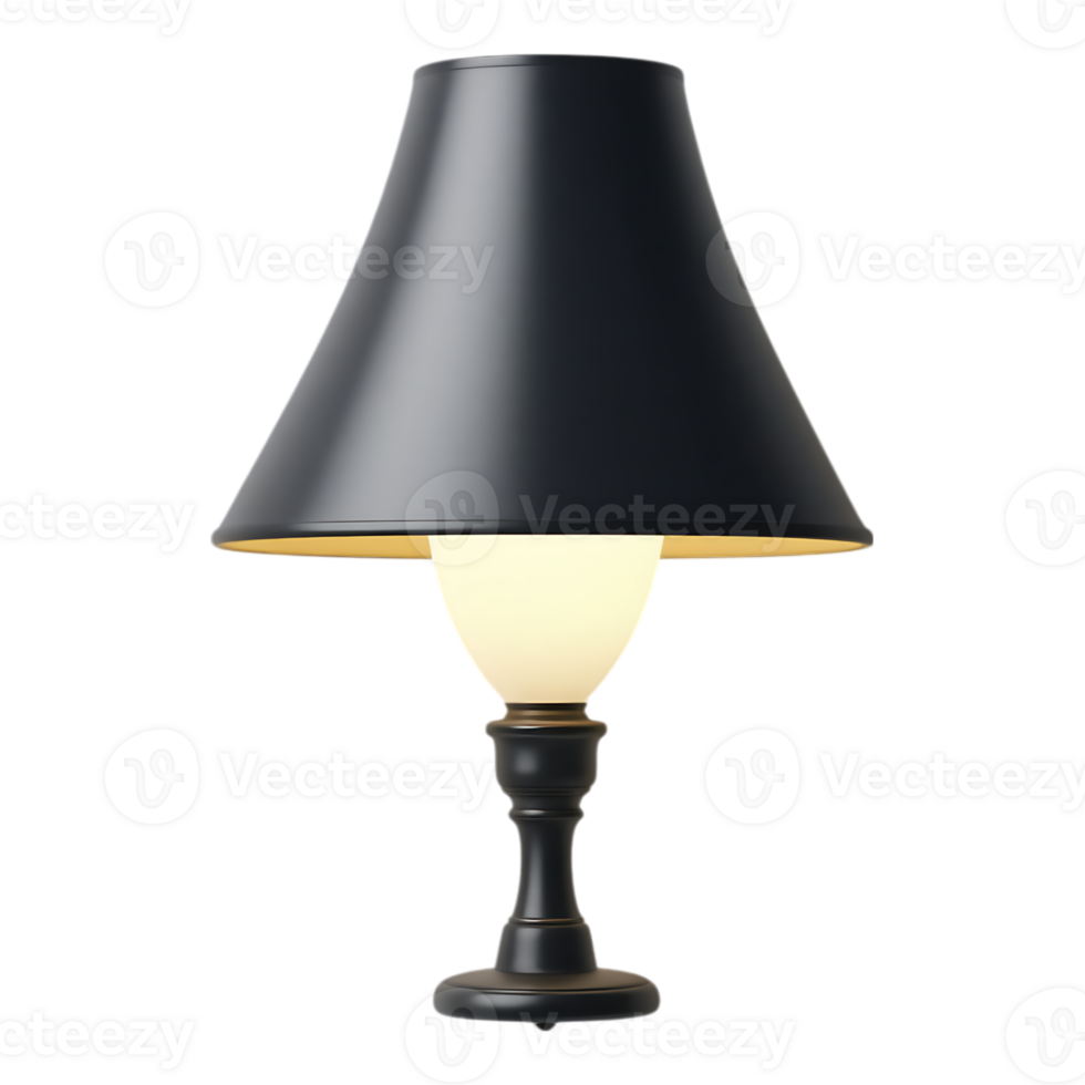 Elegant Black Table Lamp with a Classic Shade png