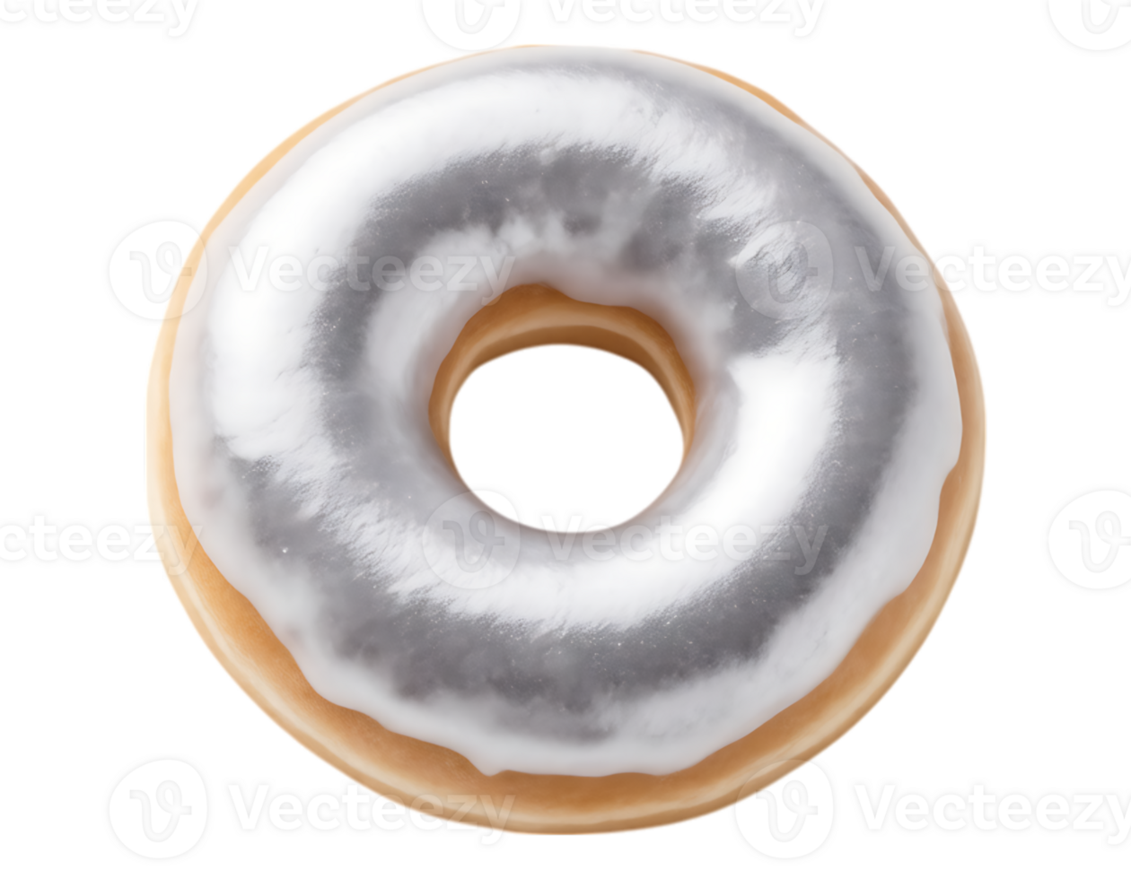 Delicious Glazed Donut with White Frosting png