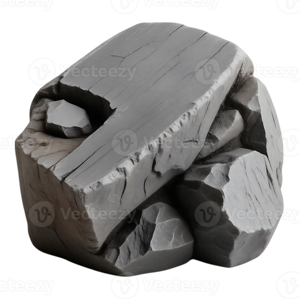 Pile of grey rocks on a transparent background png