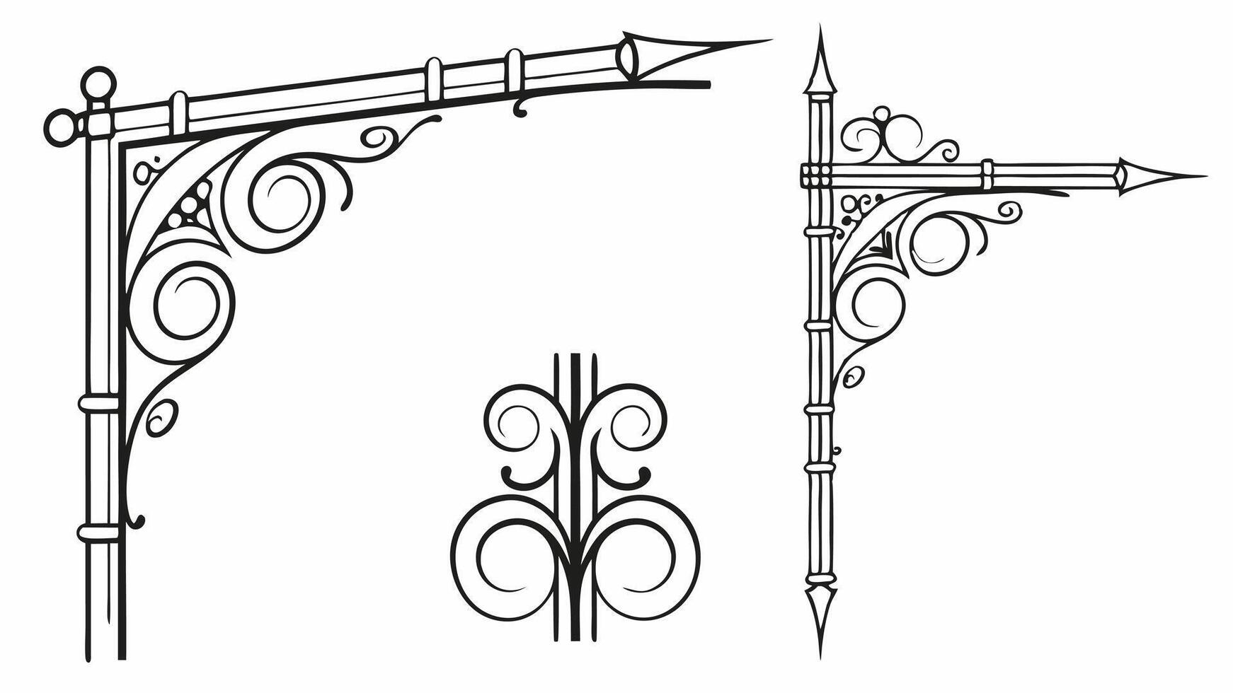 A set of three different types of street signs vector