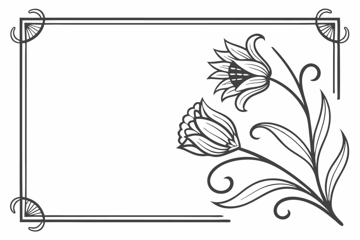 A black and white drawing of a flower on a white background vector