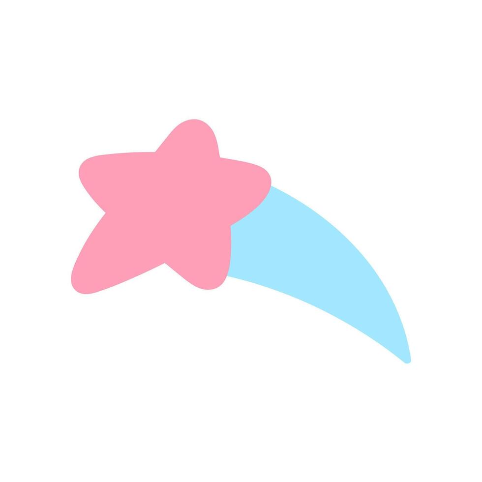 Shooting star. Hand drawn illustration on white background. vector