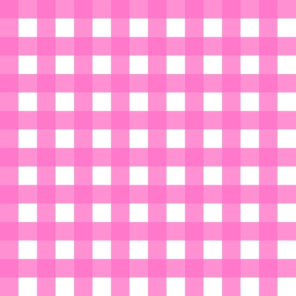 Pink gingham seamless pattern.Sweet wallpaper.Surface for textile.Decoration ornament.Tartan check.Cute wrapping paper.Tablecloth for picnic. vector