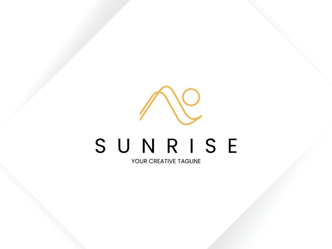 Minimalist sunrise logo design vector