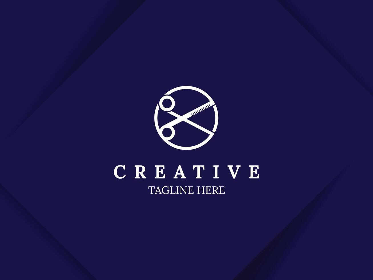 Barber logo design with scissor vector