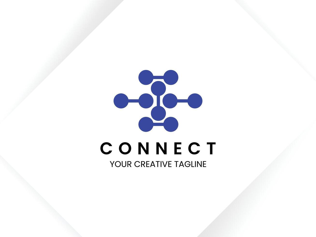 abstract connect logo design for tech company vector