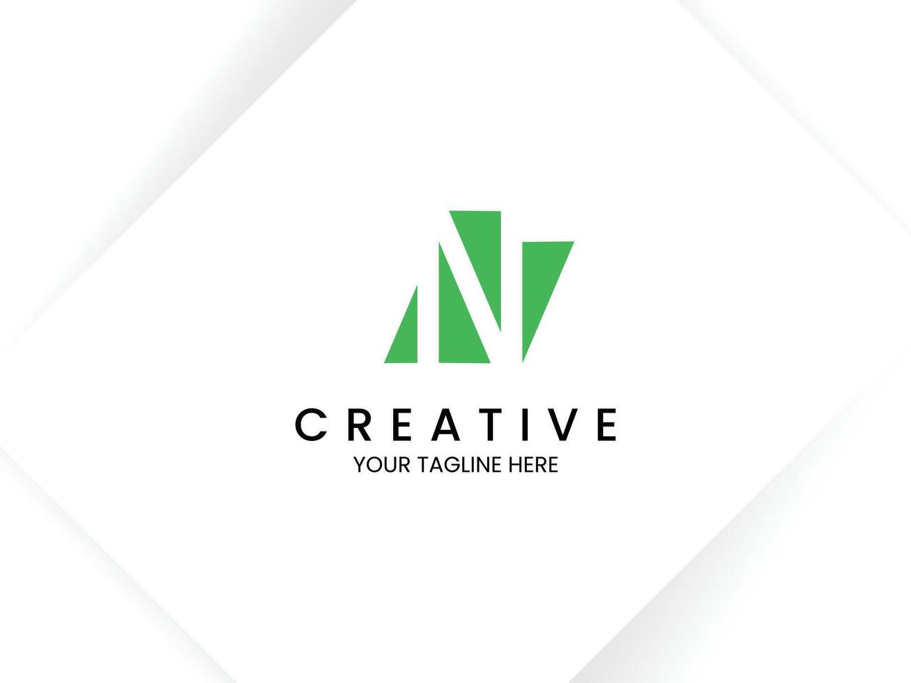 Creative letter N logo design in negative space vector