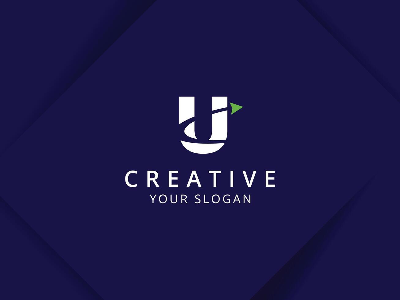 Letter U logo design with arrow for your brand vector