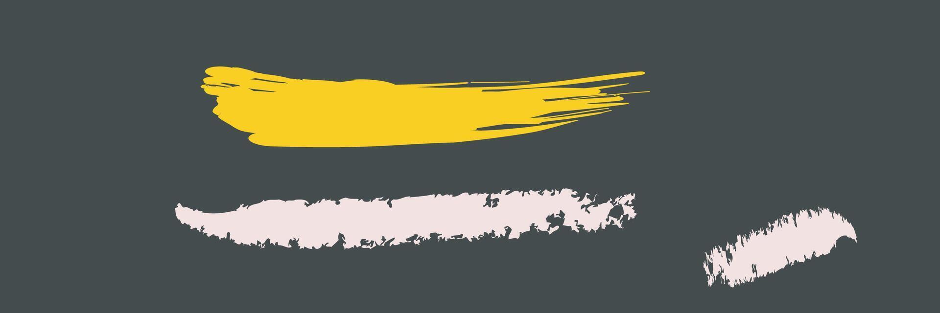 A yellow and black brush stroke on a gray background vector