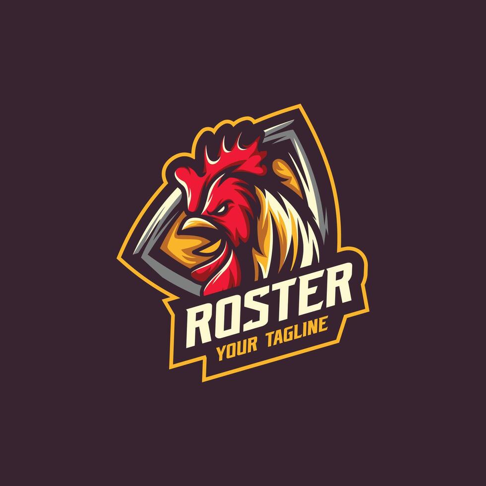 Rooster logo design for branding vector