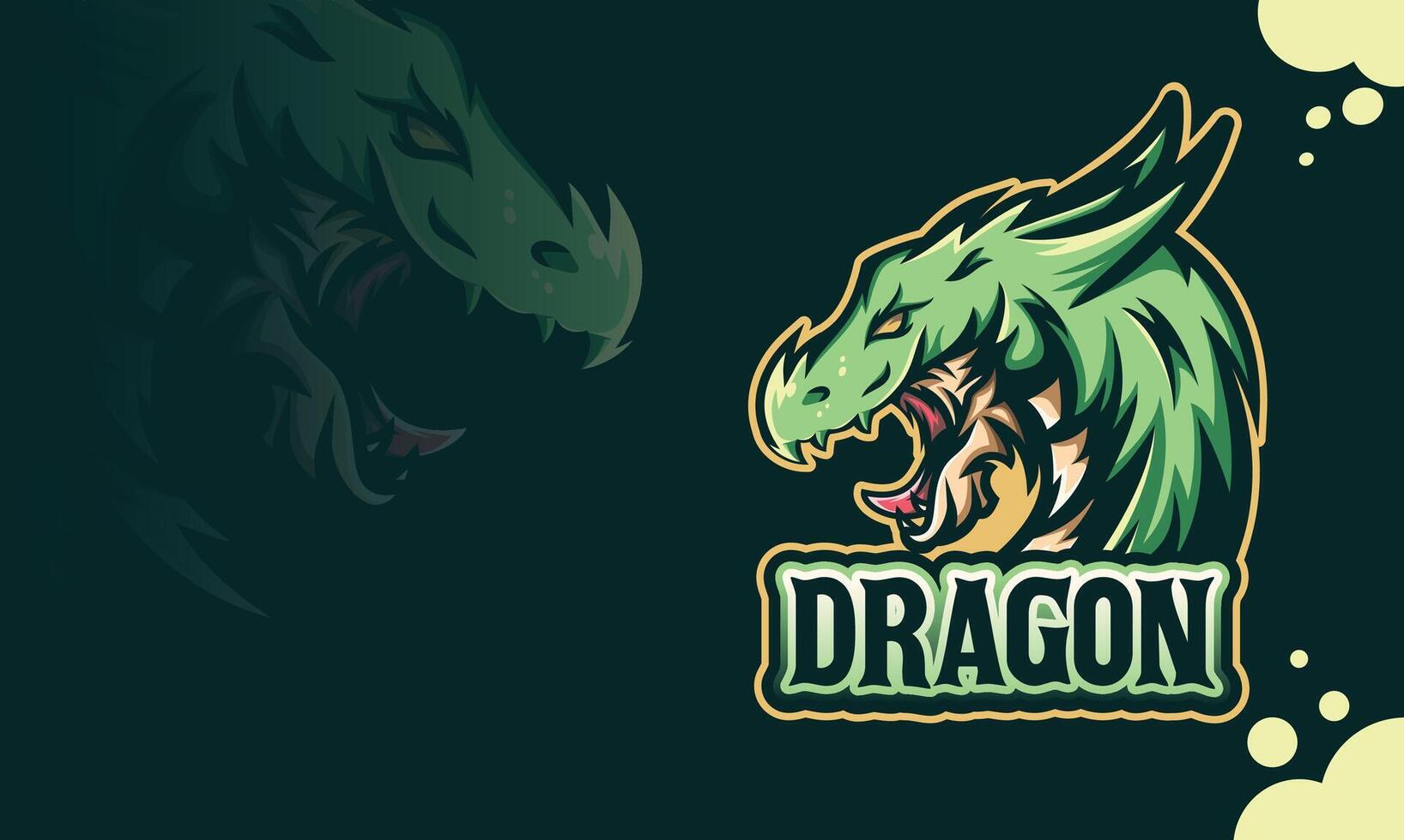 fierce dragon logo design vector