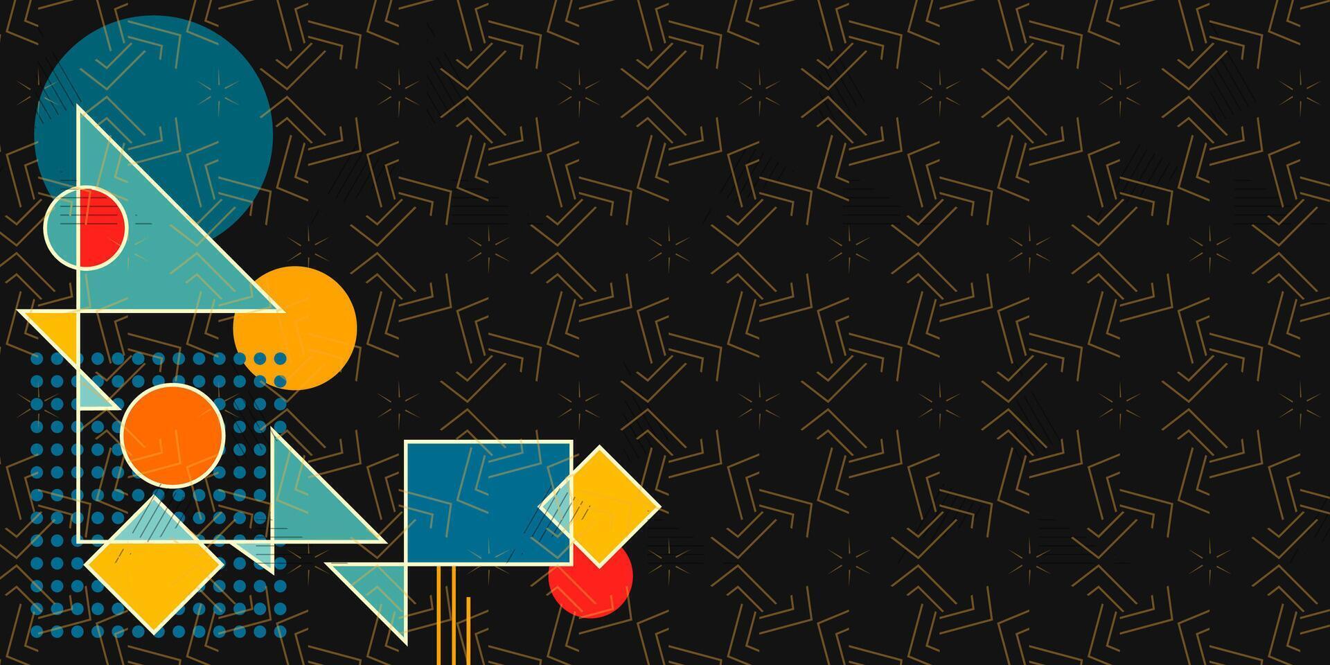 Geometric elements abstract background.Retro style 90s. vector