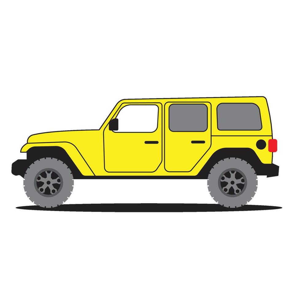 offroad vehicle side view flat art vector