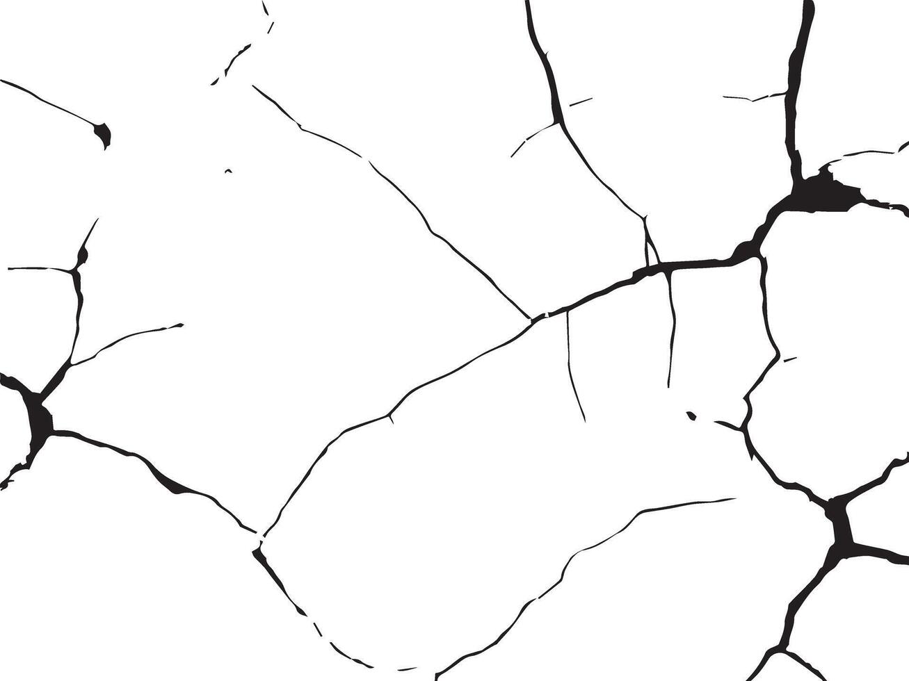 Abstract black silhouette of jagged cracks and lines on a white background isolated on transparent background vector