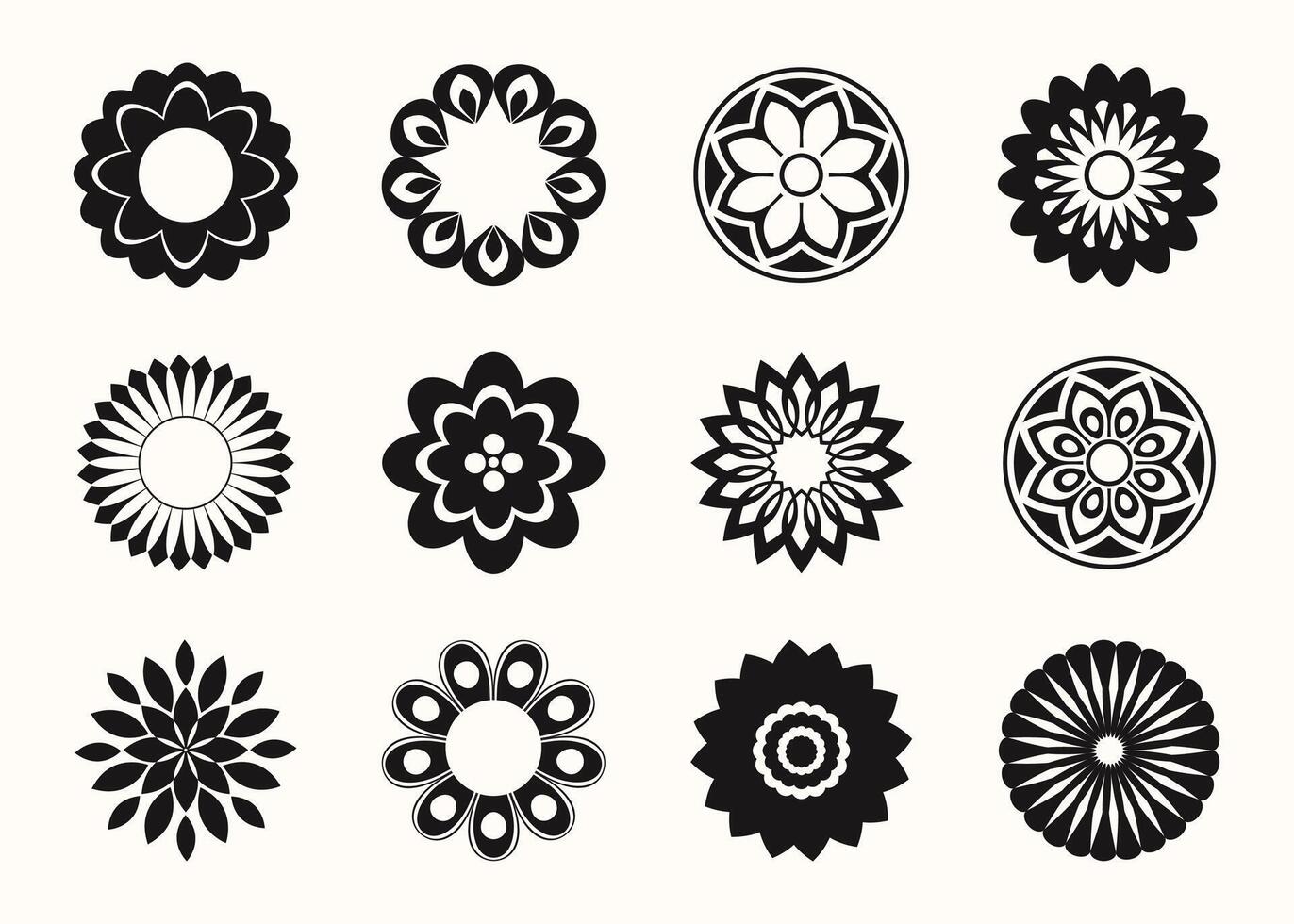 Flower icons set isolated on white background. Flower simple icon illustration vector