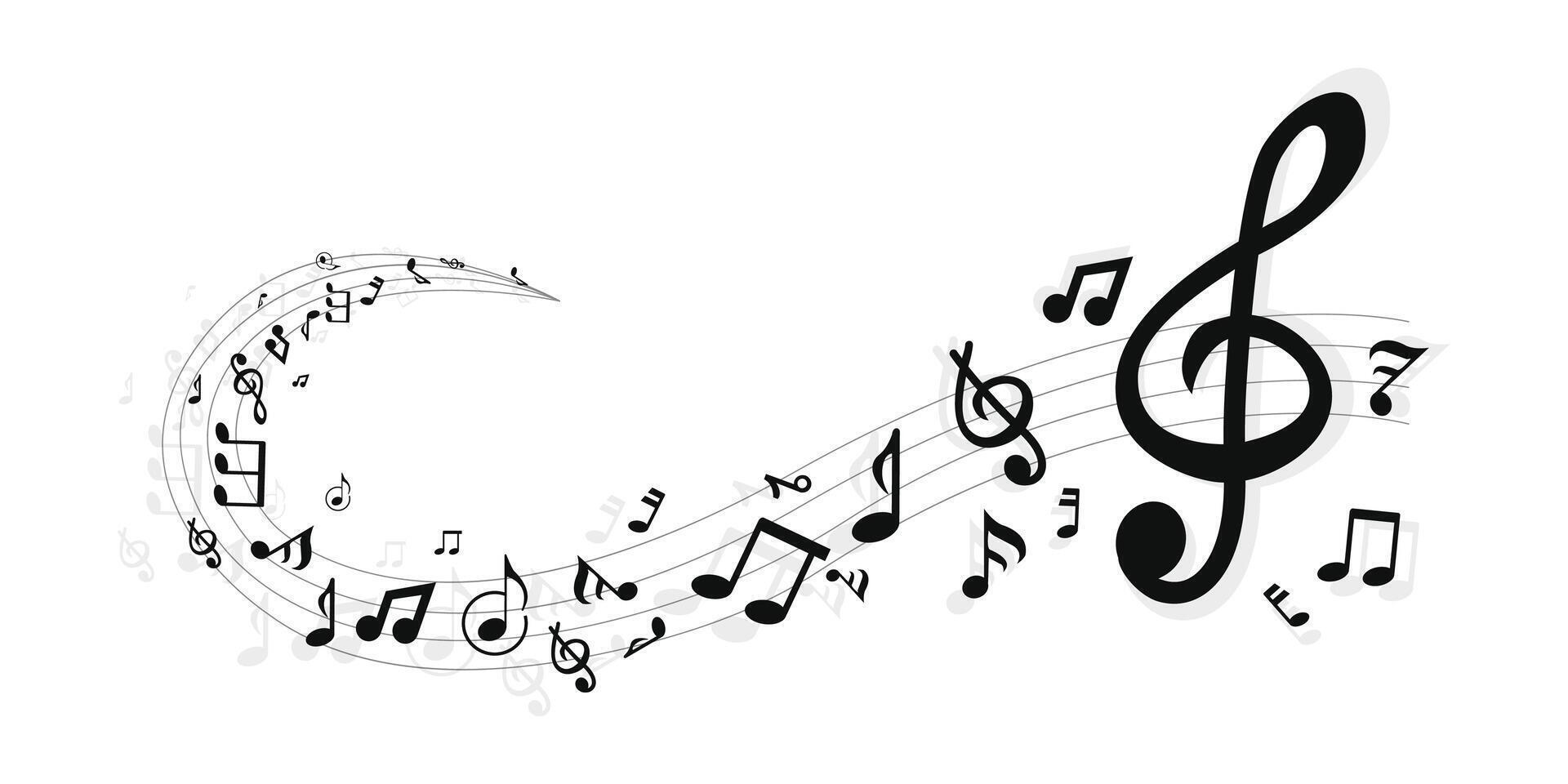 Illustration of sheet music - musical notes melody vector