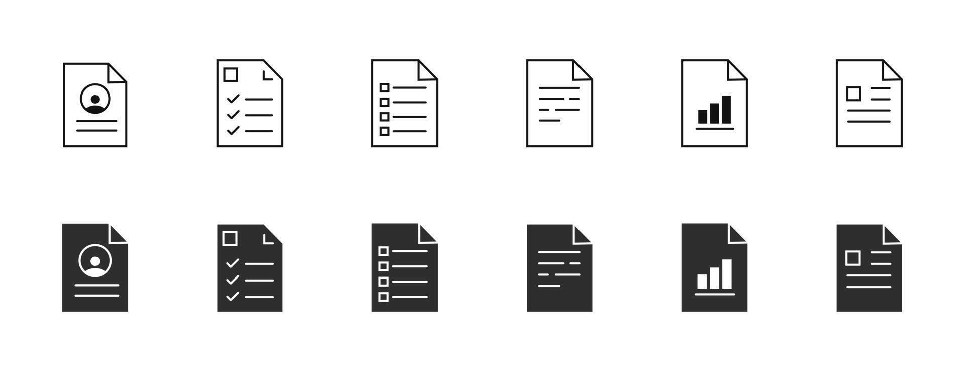 Document web icons in line style. Clipboard, certificate, accept, approved, invoice illustration. vector