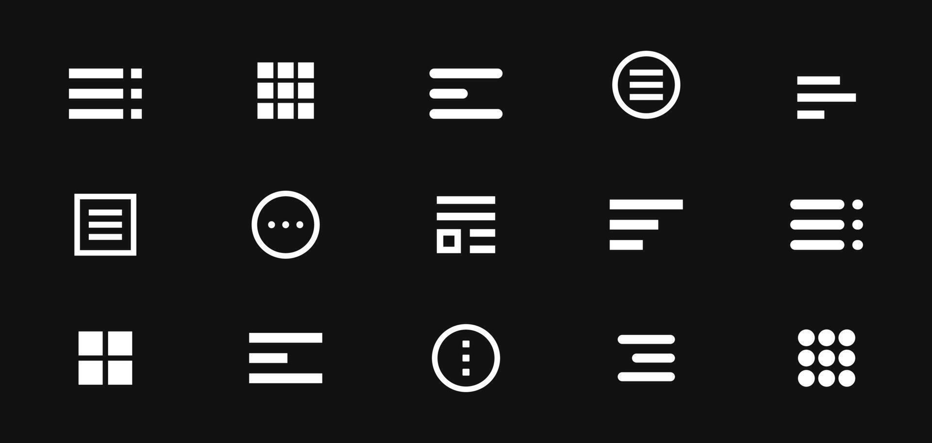 Set of Hamburger Menu Flat Icons. Menu Icons Set of UI Design Elements. Set of hamburger Menu. vector