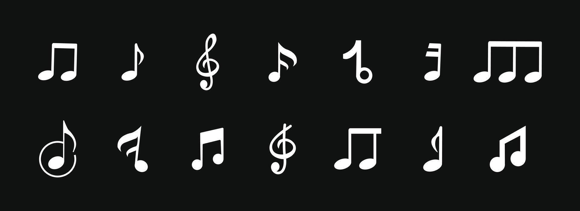 Music notes icons set illustration vector