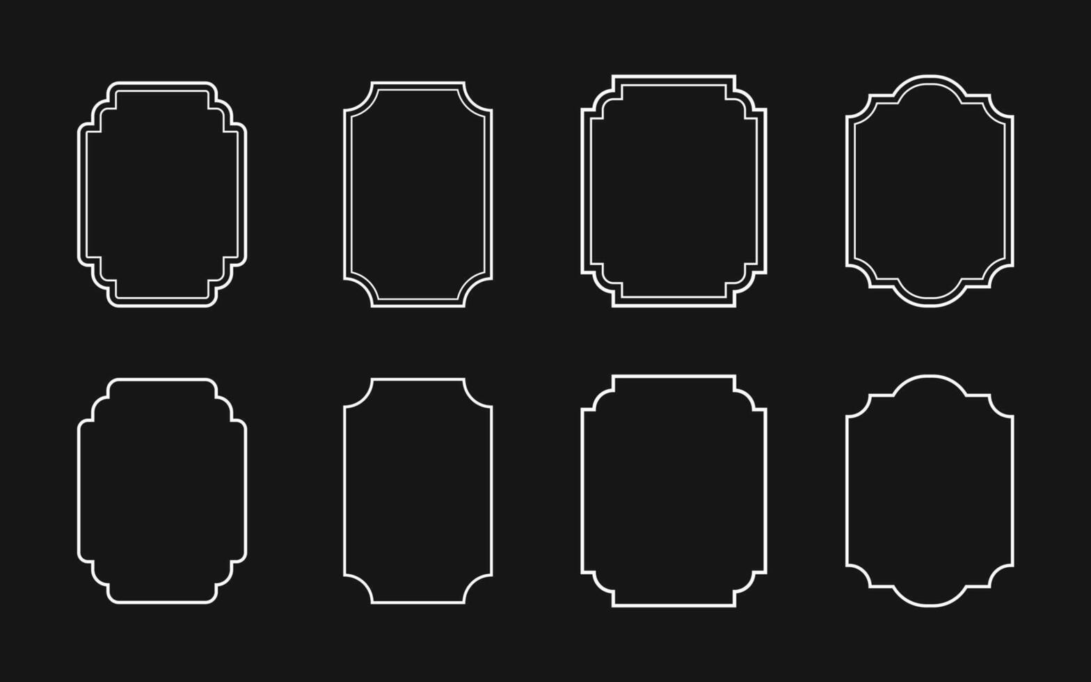 Set of decorative vintage frames. Monochrome frame set illustration. vector