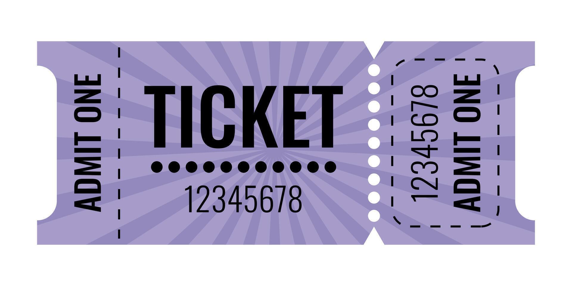 Minimal ticket template with dotted elements vector