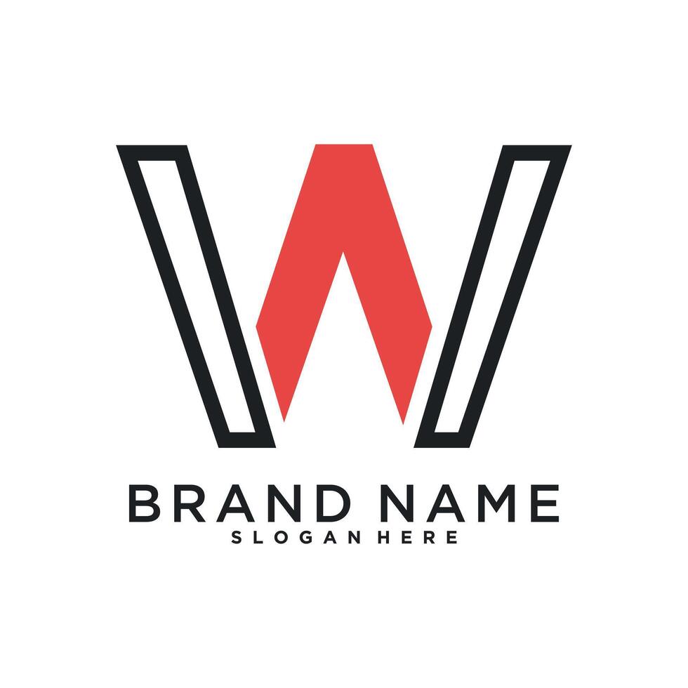 Initial letter W logo design with modern concept vector