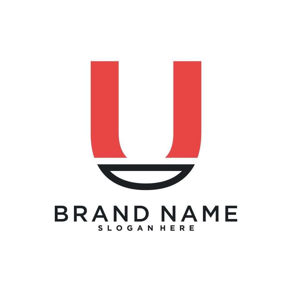 Initial letter U logo design with modern concept vector