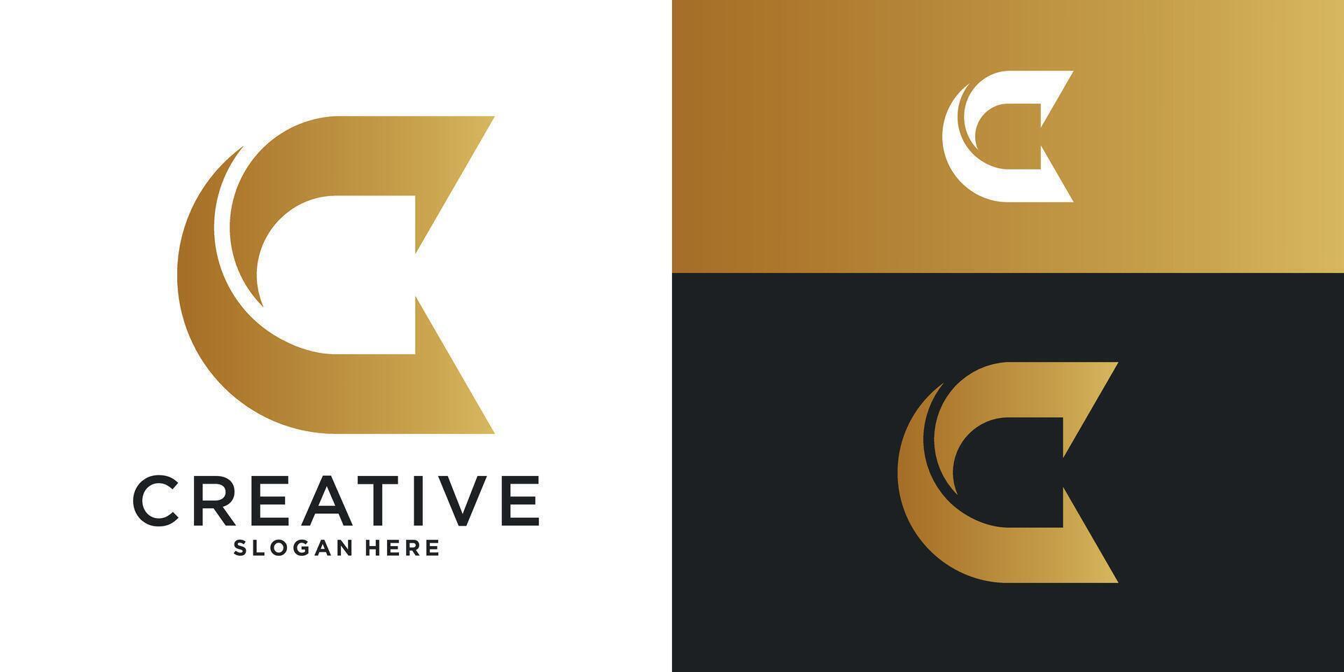 Luxury initial letter C logo, abstract design template vector