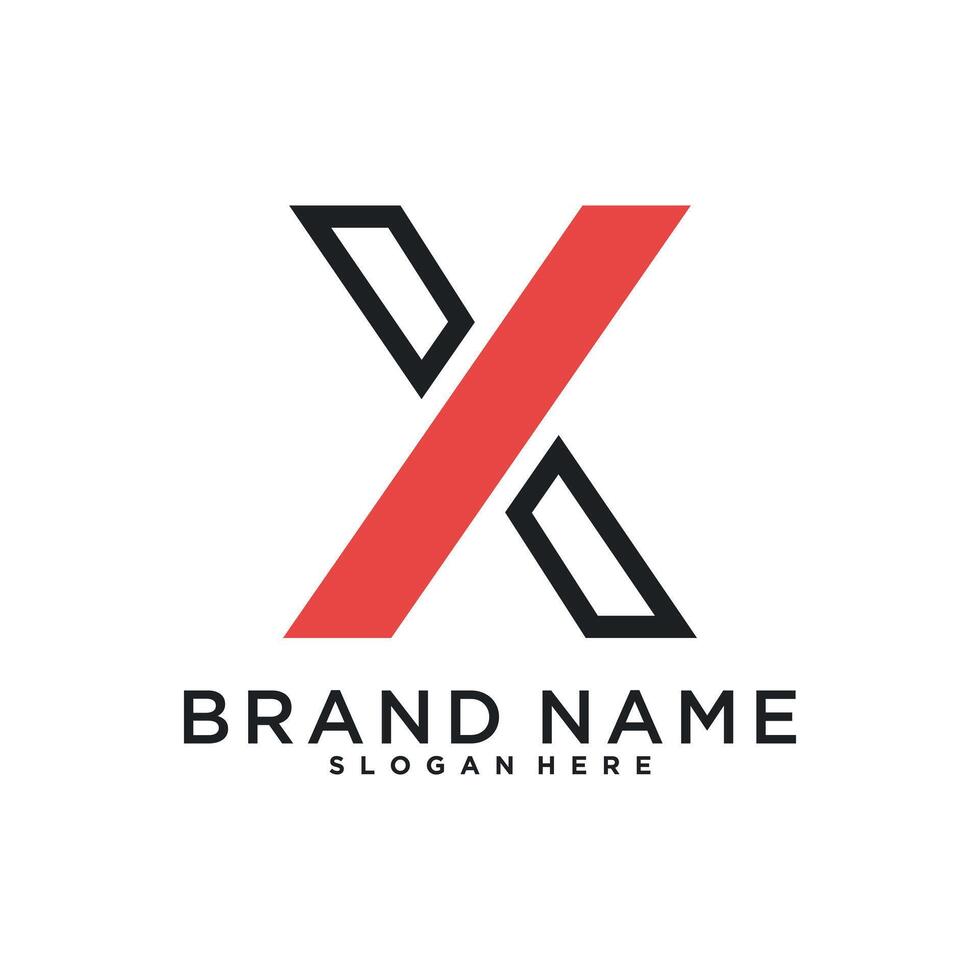 Initial letter X logo design with modern concept vector