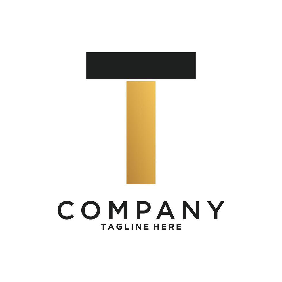 Creative initial letter T logo design icon vector