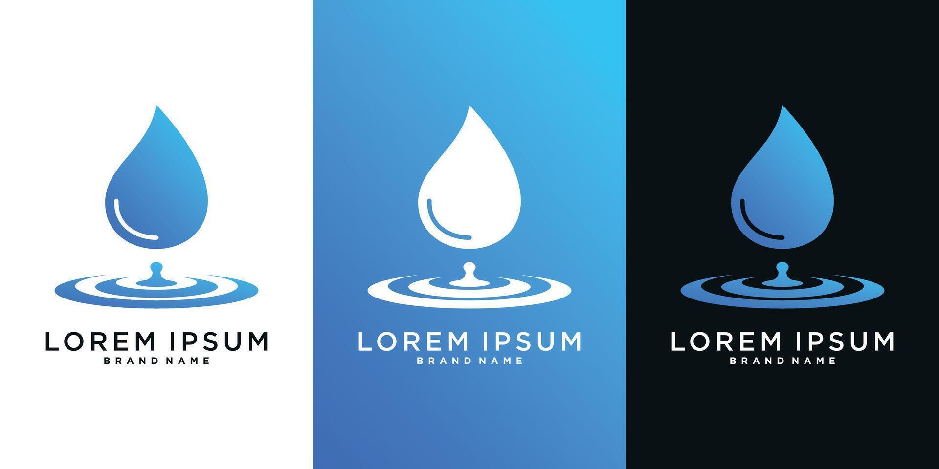 Blue water drop logo design vector