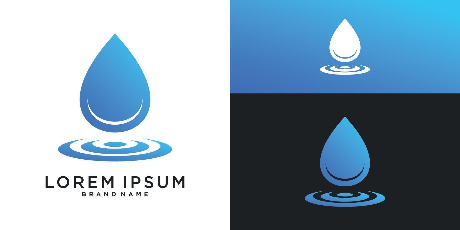 Blue water drop splash logo design inspiration vector